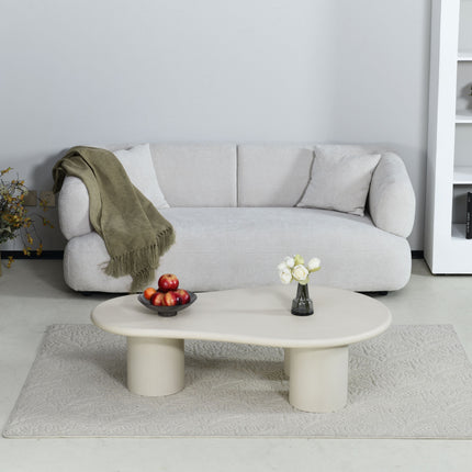 Lima Couchtisch – Beige Mikrozement – ​​130 cm