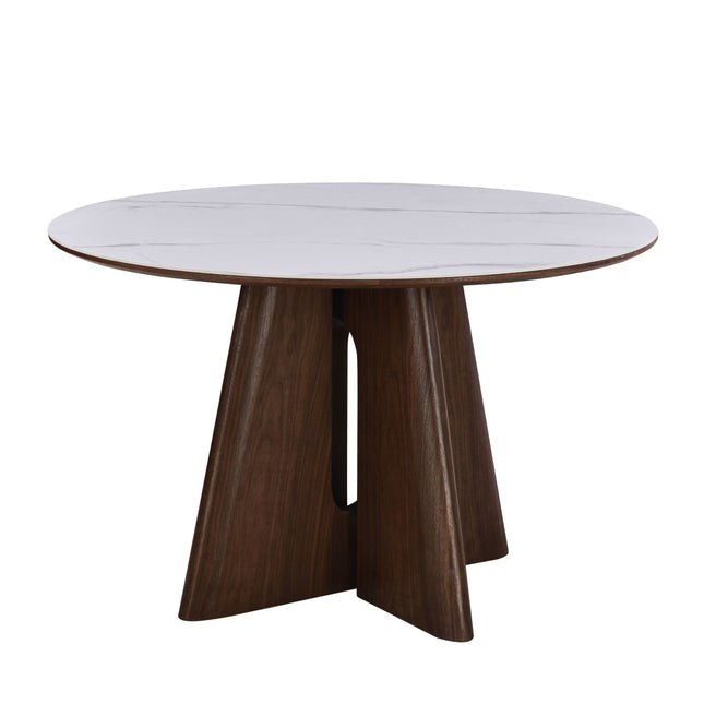 Eettafel Rond Lou - Keramisch Walnoot Fineer -  120cm