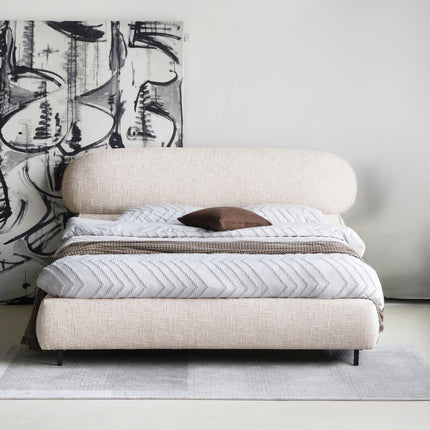Lit Luka - Chenille beige - 180 cm x 200 cm