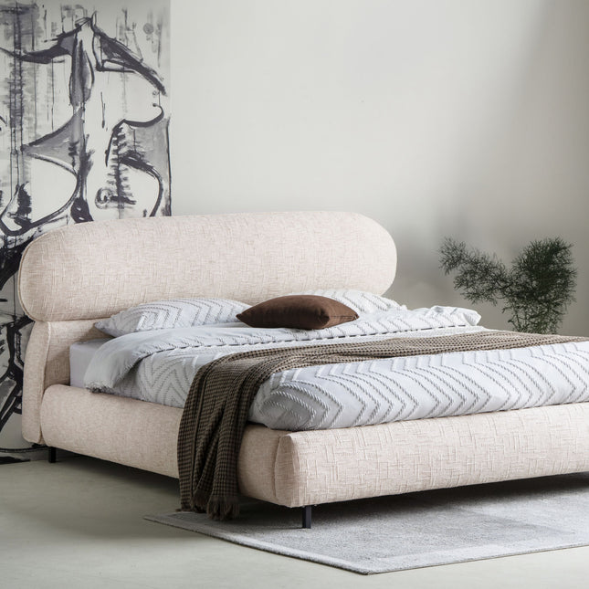 Bed Luka - Beige Chenille - 180cm x 200cm
