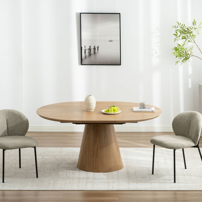 Ronde tafel Maya - Naturel Fineer - Uitschuifbaar 120-160cm