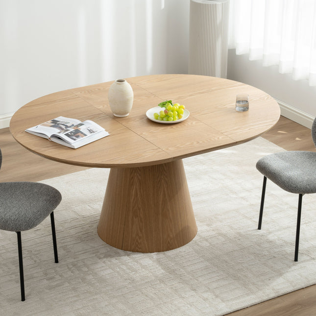 Ronde tafel Maya - Naturel Fineer - Uitschuifbaar 120-160cm
