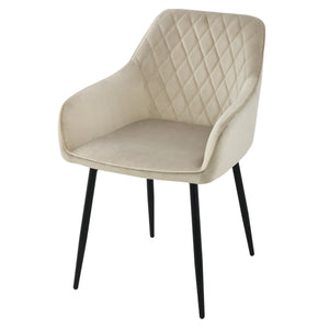 Mila Esszimmerstuhl – Beige – Samt