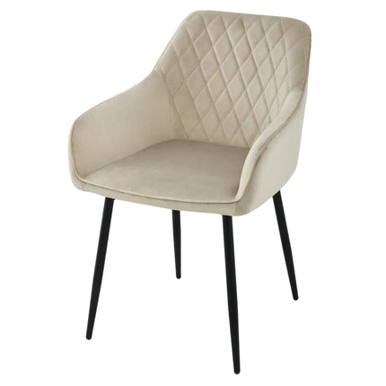 Mila Esszimmerstuhl – Beige – Samt
