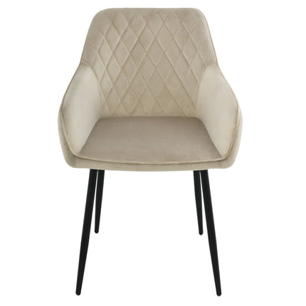 Mila Esszimmerstuhl – Beige – Samt