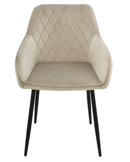 Mila Esszimmerstuhl – Beige – Samt