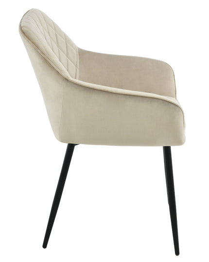 Mila Esszimmerstuhl – Beige – Samt