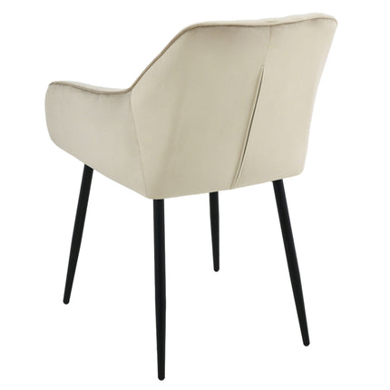 Mila Esszimmerstuhl – Beige – Samt