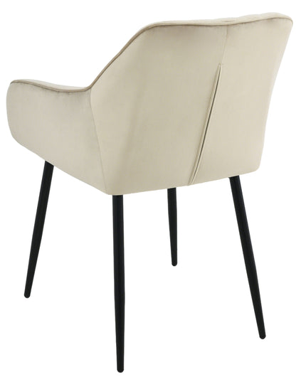 Mila Esszimmerstuhl – Beige – Samt