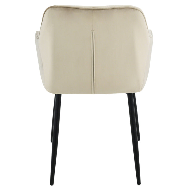 Mila Eetkamerstoel - Beige - Velvet