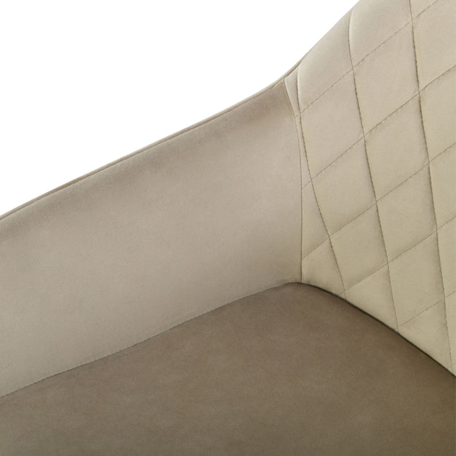 Mila Eetkamerstoel - Beige - Velvet