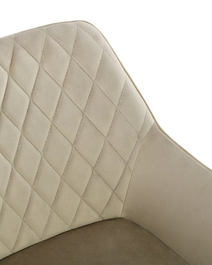 Mila Esszimmerstuhl – Beige – Samt