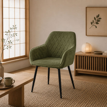 Mila Eetkamerstoel - Groen - Weave