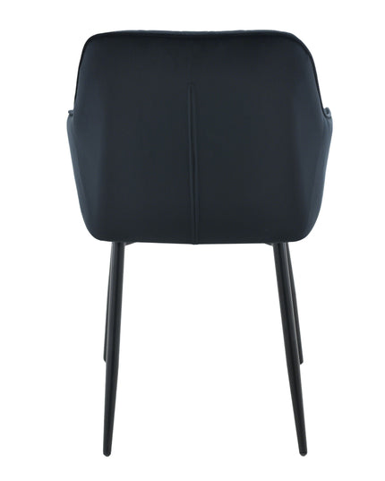 Chaise de salle à manger Mila - Noir - Velours