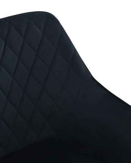 Chaise de salle à manger Mila - Noir - Velours