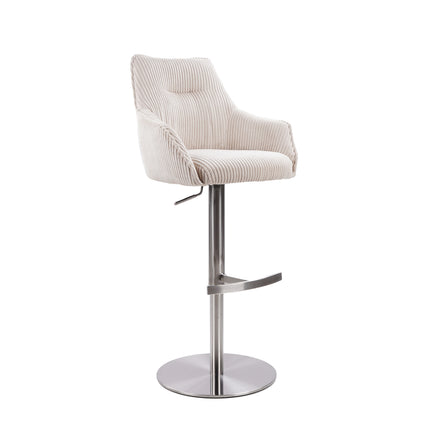 Nila Barhocker – Beige gerippter Stoff
