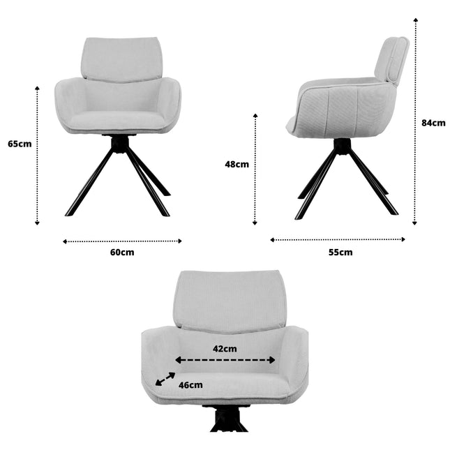 Chaise pivotante Cato - Vert - Tissage
