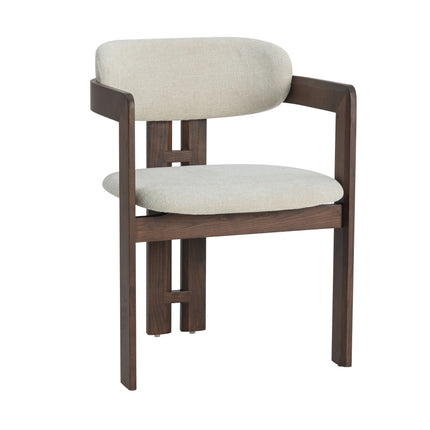 Romeo Esszimmerstuhl aus Walnussholz – Beige
