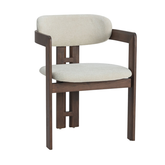 Romeo Walnoot Eetkamerstoel - Beige