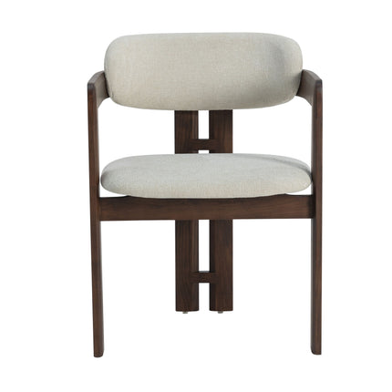 Romeo Esszimmerstuhl aus Walnussholz – Beige