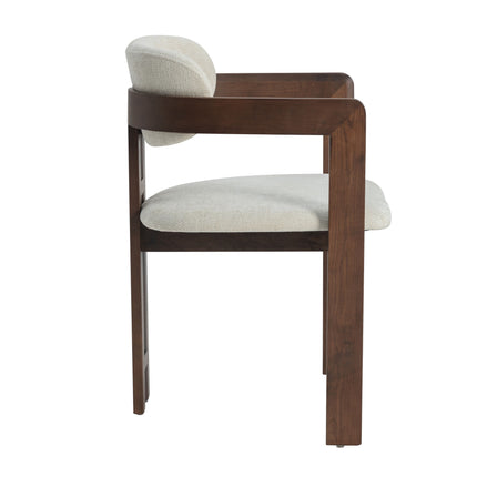 Romeo Esszimmerstuhl aus Walnussholz – Beige