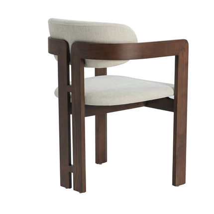 Romeo Esszimmerstuhl aus Walnussholz – Beige