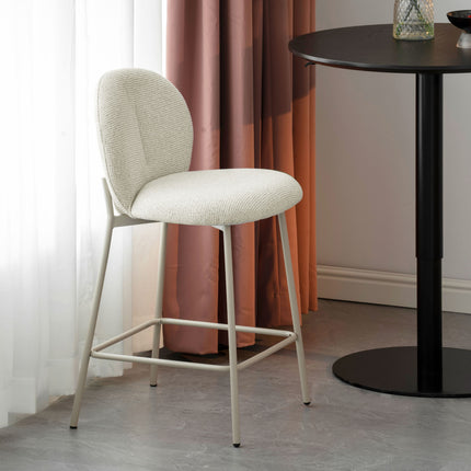 Chaise de bar Ruby - Chenille beige