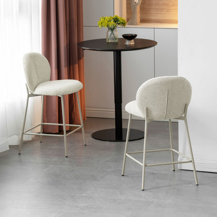 Chaise de bar Ruby - Chenille beige