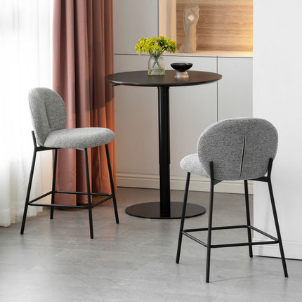 Barhocker Ruby – Graues Chenille