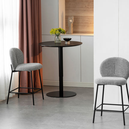 Barhocker Ruby – Graues Chenille