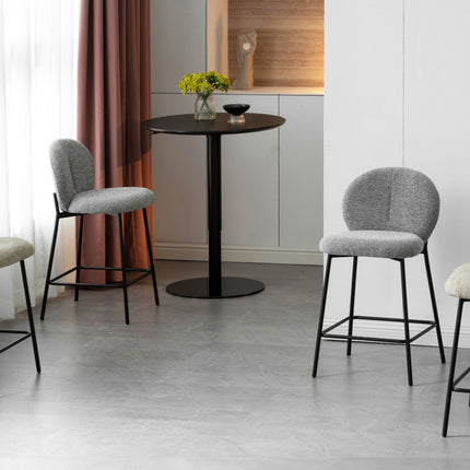 Barhocker Ruby – Graues Chenille