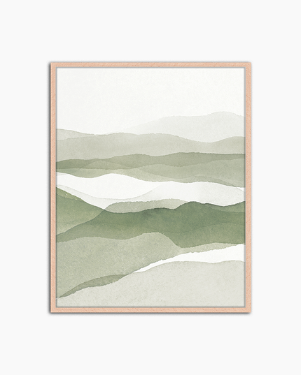 Paysage abstrait vert - Décoration murale imprimée