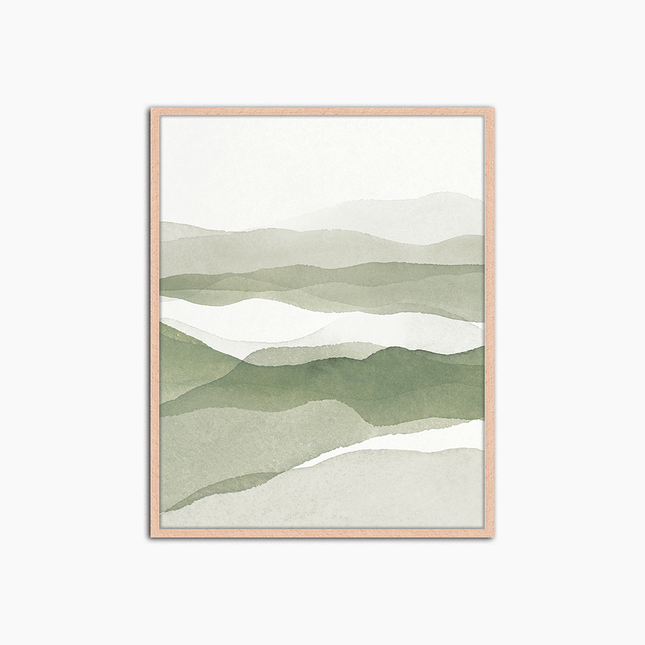 Paysage abstrait vert - Décoration murale imprimée