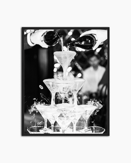 Champagner-Pyramide – bedruckte Wanddekoration
