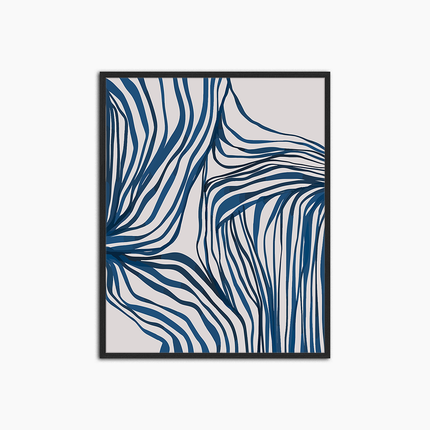 Abstrakte blaue Wanddekoration