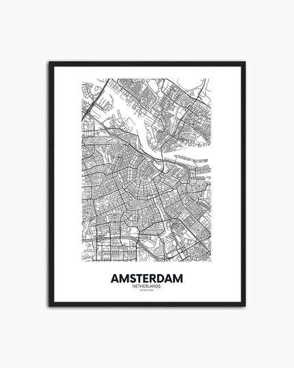 Map of Amsterdam - Print Muurdecoratie