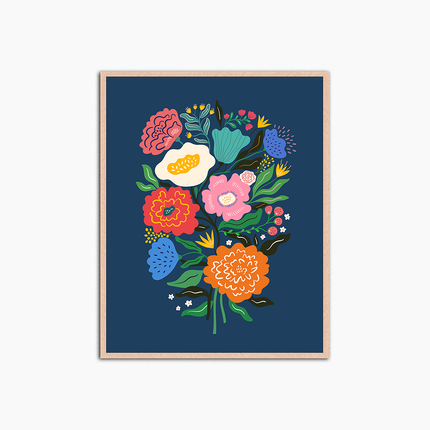 Toutes les fleurs et le bleu - Décoration murale imprimée