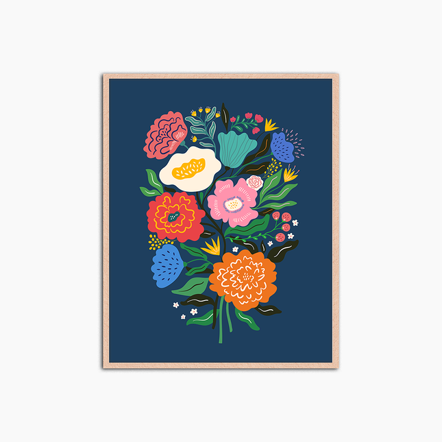 All The Flowers & Blue - Print Muurdecoratie