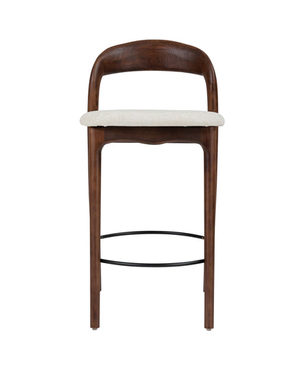 Shion Barstoel - Walnoot kleur - Japandi Beige