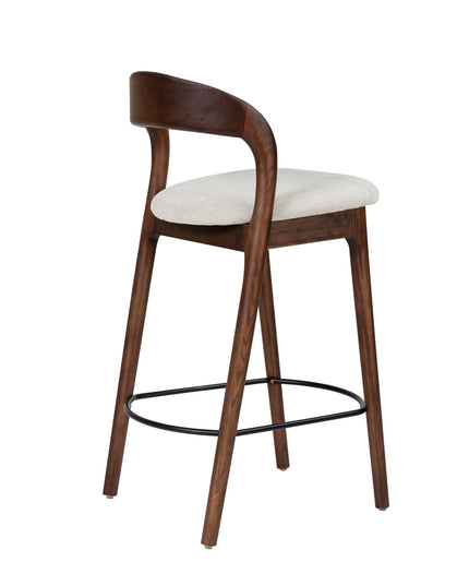 Shion Barstoel - Walnoot kleur - Japandi Beige