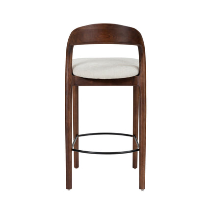 Shion Barhocker – Walnussfarbe – Japandi Beige