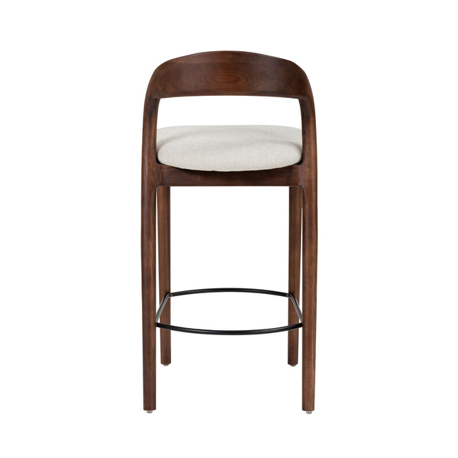 Shion Barstoel - Walnoot kleur - Japandi Beige