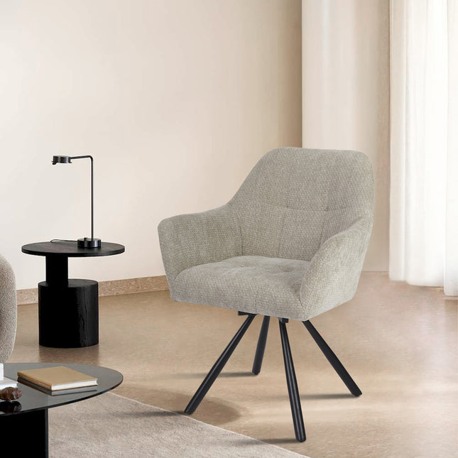 Breeze Draaistoel - Beige - Chenille