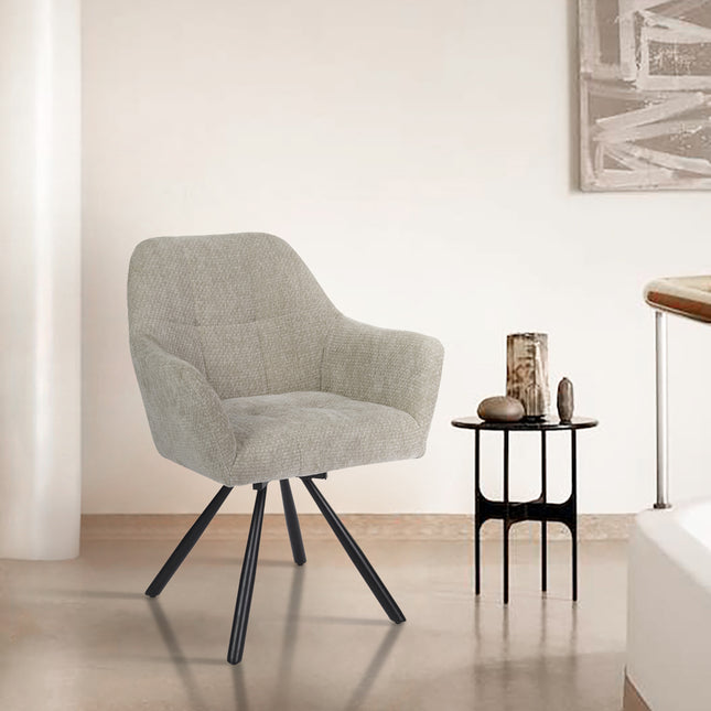 Breeze Draaistoel - Beige - Chenille