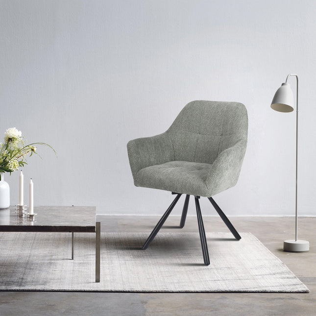 Breeze Draaistoel - Grijs - Chenille