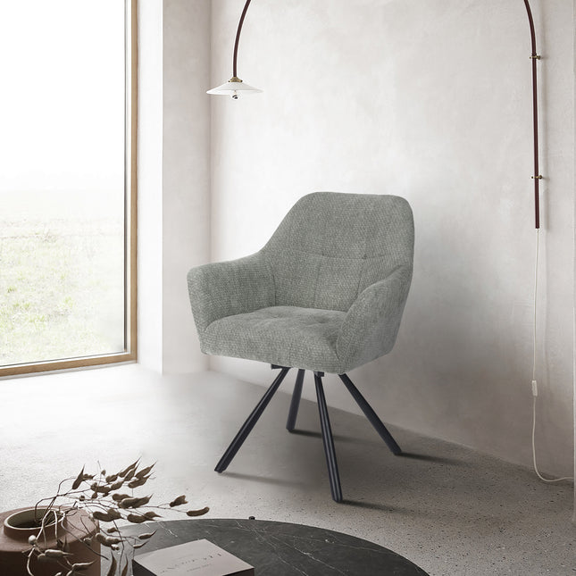 Breeze Draaistoel - Grijs - Chenille