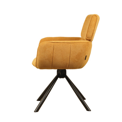 Chaise pivotante Cato - Jaune - Tissage