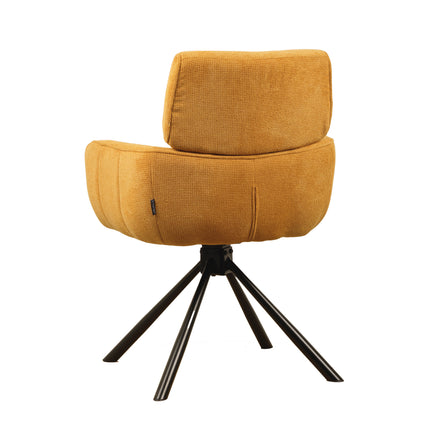 Chaise pivotante Cato - Jaune - Tissage