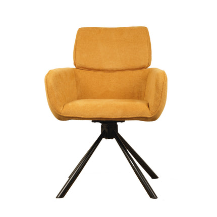 Chaise pivotante Cato - Jaune - Tissage