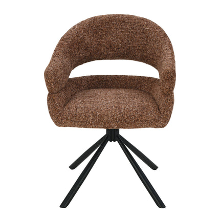 Chaise pivotante Clover - Rouge brique - Chenille